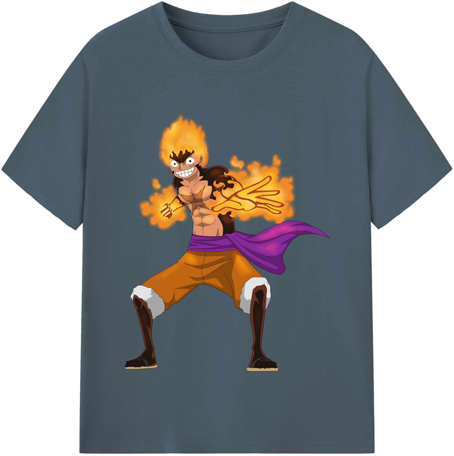 ワンピース モンキー・D・ルフィ ONE PIECE Monkey D. Luffy 綿100％半袖Tシャツ（フロントプリント）
